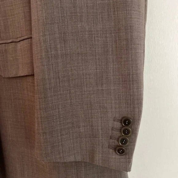 Brioni For Neiman Marcus Wool Blend Nomentano Jacket 40L Tan/grey